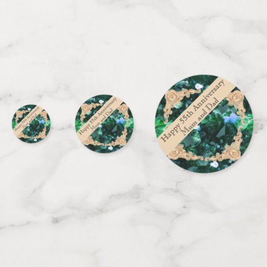 55e bruiloft Jubileum Emerald Confetti (Voorkanten)