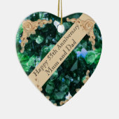 55e bruiloft Jubileum Emerald Keramisch Ornament (Rechts)