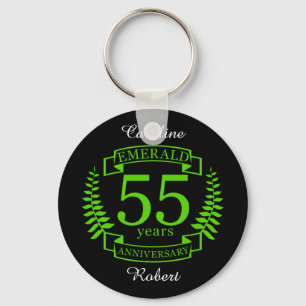 55e bruiloft JUBILEUM EMERALD Sleutelhanger
