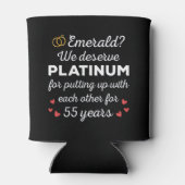 55e bruiloft Jubileum I - Emerald Funny Couple Blikjeskoeler (Achterkant)