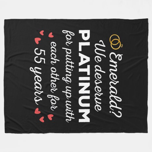 55e bruiloft Jubileum I - Emerald Funny Couple Fleece Deken (Voorkant (Horizontaal))