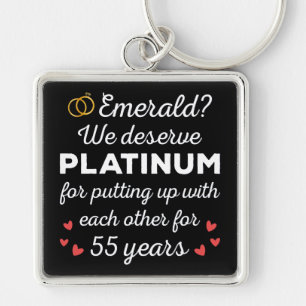 55e bruiloft Jubileum I - Emerald Funny Couple Sleutelhanger
