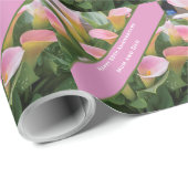 55e bruiloft Jubileum Pink Calla Lily Cadeaupapier (Rol Hoek)