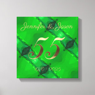 55e bruiloft Jubileum smaragd bruiloft Canvas Afdruk