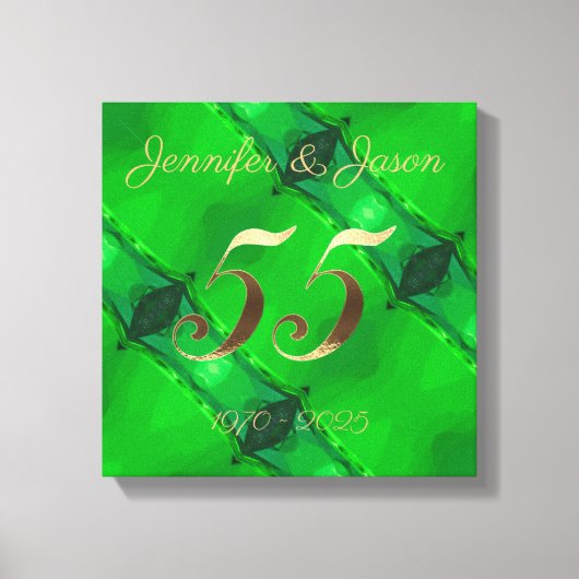 55e bruiloft Jubileum smaragd bruiloft Canvas Afdruk (Voorkant)