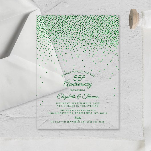 55e Emerald Wedding Jubileum Acryl Uitnodigingen