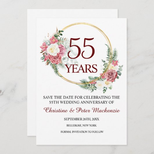 55e Emerald Wedding Jubileum Save The Date (Voorkant / Achterkant)
