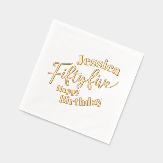 55e fête d'anniversaire Vingt-cinq scripts rose or (Gauche)