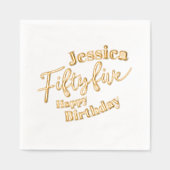 55e fête d'anniversaire Vingt-cinq scripts rose or (Recto)