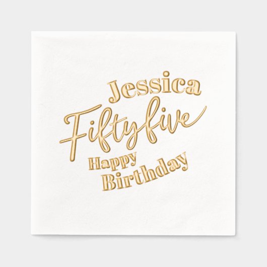 55e fête d'anniversaire Vingt-cinq scripts rose or (Recto)