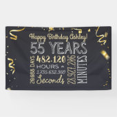 55e jaarbanner - 55 jaar in uren en seconden spandoek (Horizontaal)