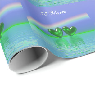 55e Jubileum Emerald Hearts Cadeaupapier