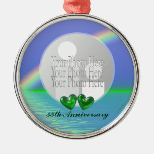 55e Jubileum Emerald Hearts (foto lijst) Metalen Ornament