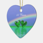55e Jubileum Emerald Hearts Keramisch Ornament (Links)