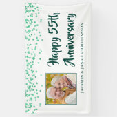 55e Jubileum Foto Emerald Green Confetti Spandoek (Verticaal)