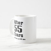 55e Jubileum (Funny) Koffiemok (Voorkant links)