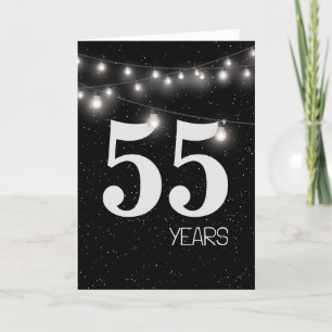55e Jubileum met lampjes en sterren Kaart