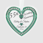 55e Jubileum voor bruiloft Alexandriet Diamond Ornament (achterkant)