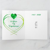 55e maragdons Jubileum Kaart voor man en vrouw (Binnen)