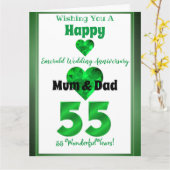 55e Mariage émeraude carte anniversaire maman et p (Fleur jaune)