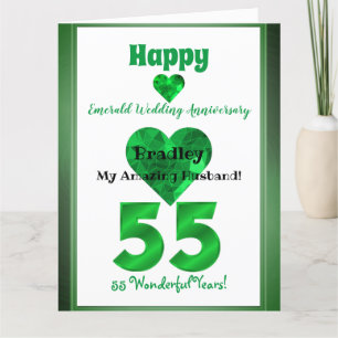 55e Mariage émérite Carte Anniversaire pour mari