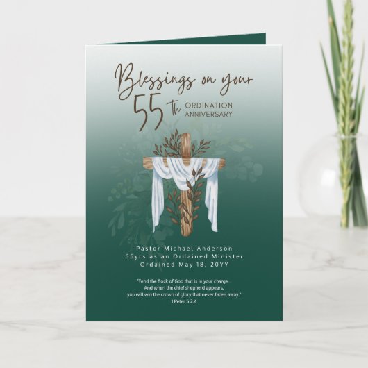 55e PRIJSTERWIJDING JUBILEUM Priester Predikant Do Kaart (Voorkant)