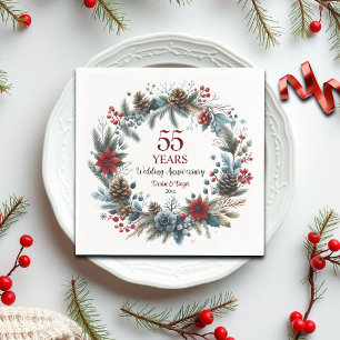 55e smaragdgroene bruiloft Jubileum Elegant Winter Servet
