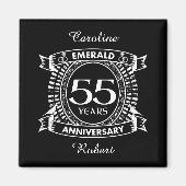 55e trouwdag Emerald Crest Magneet (Voorkant)