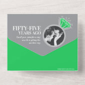 55e trouwdag jubileumring smaragd eeuwigheidsring all in one uitnodiging (Achterkant)