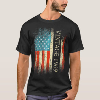 55e verjaardag 1969 Amerikaanse vlag 55 jaar oude T-shirt