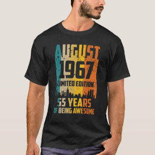 55e verjaardag 55 jaar Geweldige sinds augustus 19 T-shirt