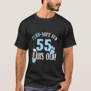 55e verjaardag 55 jaar oud kat moeder kat liefhebb t-shirt
