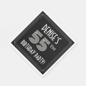 55e verjaardag: Art Deco Style + aangepaste naam Servet (Hoek)