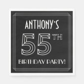 55e verjaardag: Art Deco Style + aangepaste naam Servet (Voorkant)