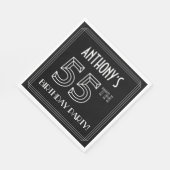 55e verjaardag: Art Deco Style + aangepaste naam Servet (Hoek)