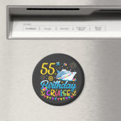 55e verjaardag Cruise B-Day Party Circle Magneet (Insitu (Vaatwasser))