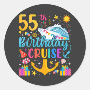55e verjaardag Cruise B-Day Party Ronde Sticker