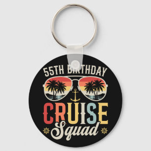 55E Verjaardag Cruise Squad Familie Matching Circl Sleutelhanger