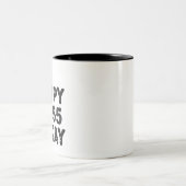 55e verjaardag... dus blij dat ik 55 ben vandaag.. tweekleurige koffiemok (Center)