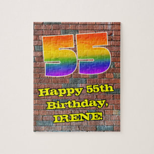 55e verjaardag: Fun Graffiti-geïnspireerde regenbo Legpuzzel