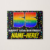 55e verjaardag — Fun, kleurrijk Star Field Pattern Legpuzzel (Horizontaal)