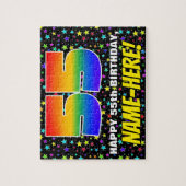 55e verjaardag — Fun, kleurrijk Star Field Pattern Legpuzzel (Verticaal)