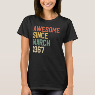 55e verjaardag Geweldige sinds maart 1967 55 jaar T-shirt