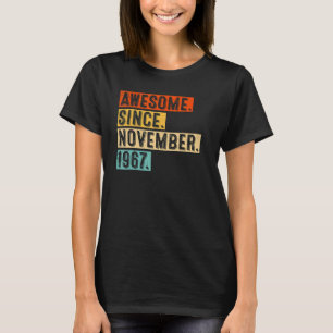 55e verjaardag Geweldige sinds november 1967 55 ja T-shirt