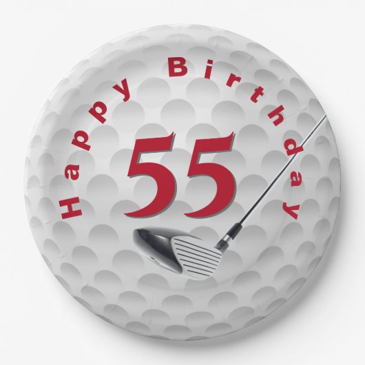 55e verjaardag Golf Ball Design Bord (Voorkant)