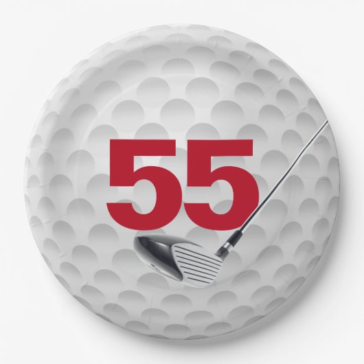 55e verjaardag Golf Ball Design Bord (Voorkant)