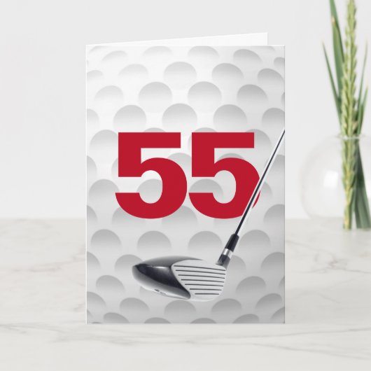 55e verjaardag golfbal ontwerp kaart (Voorkant)