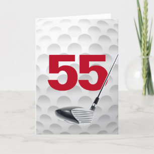 55e verjaardag golfbal ontwerp kaart