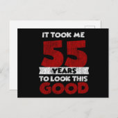 55e verjaardag Ik zie er op mijn 55e verjaardag go Briefkaart (Voorkant / Achterkant)