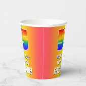 55e verjaardag: kleurrijk, vun regenboogpatroon # papieren bekers (Rechts)